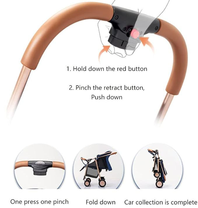 HAPPY FOLDABLE BABY STROLLER WITH FOUR WHEELS SHOCK ABSORBER