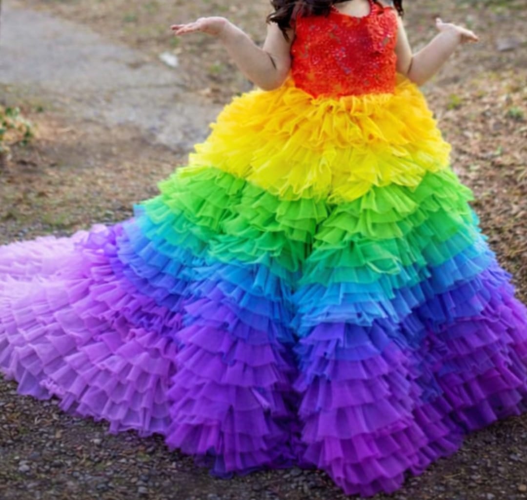 Yellow-Green Ombre Fairy Tail Dress