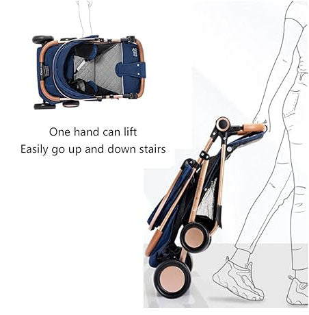 HAPPY FOLDABLE BABY STROLLER WITH FOUR WHEELS SHOCK ABSORBER