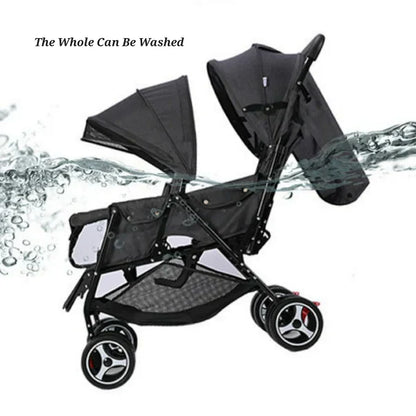 Baby Twin Foldable Stroller With Seat Adjustable