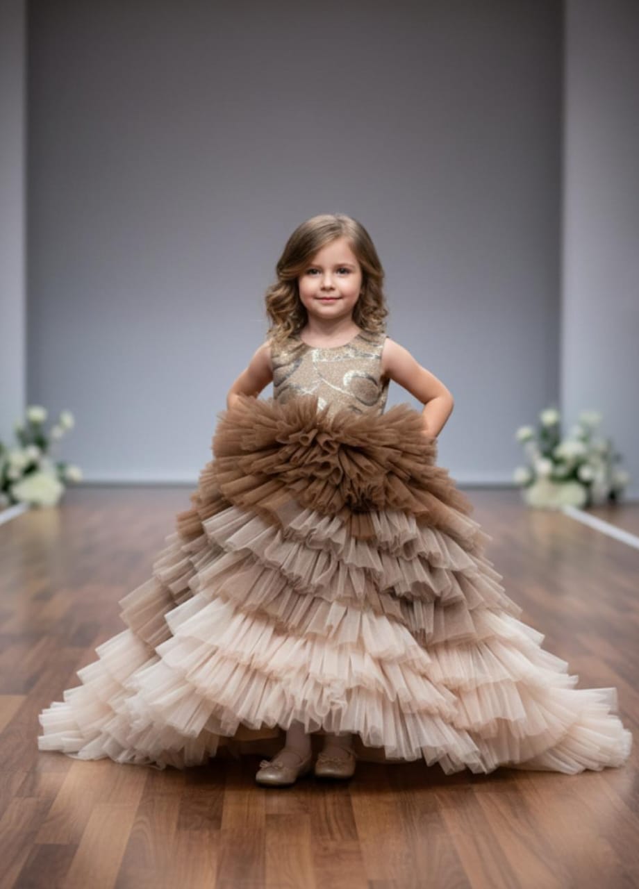 Layered Party Wear Frock for Girl