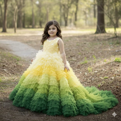 Yellow-Green Ombre Fairy Tail Dress