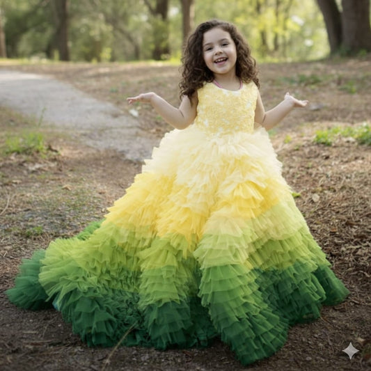 Yellow-Green Ombre Fairy Tail Dress