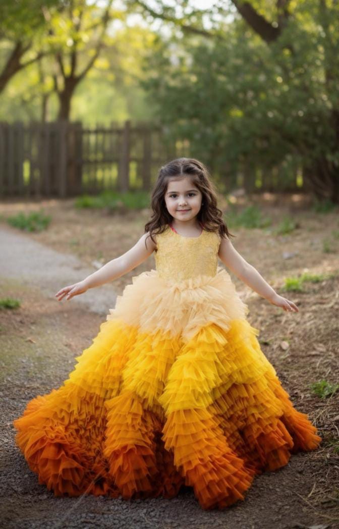 Yellow-Green Ombre Fairy Tail Dress