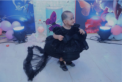 BLACK SEQUENCE FARI FROCK