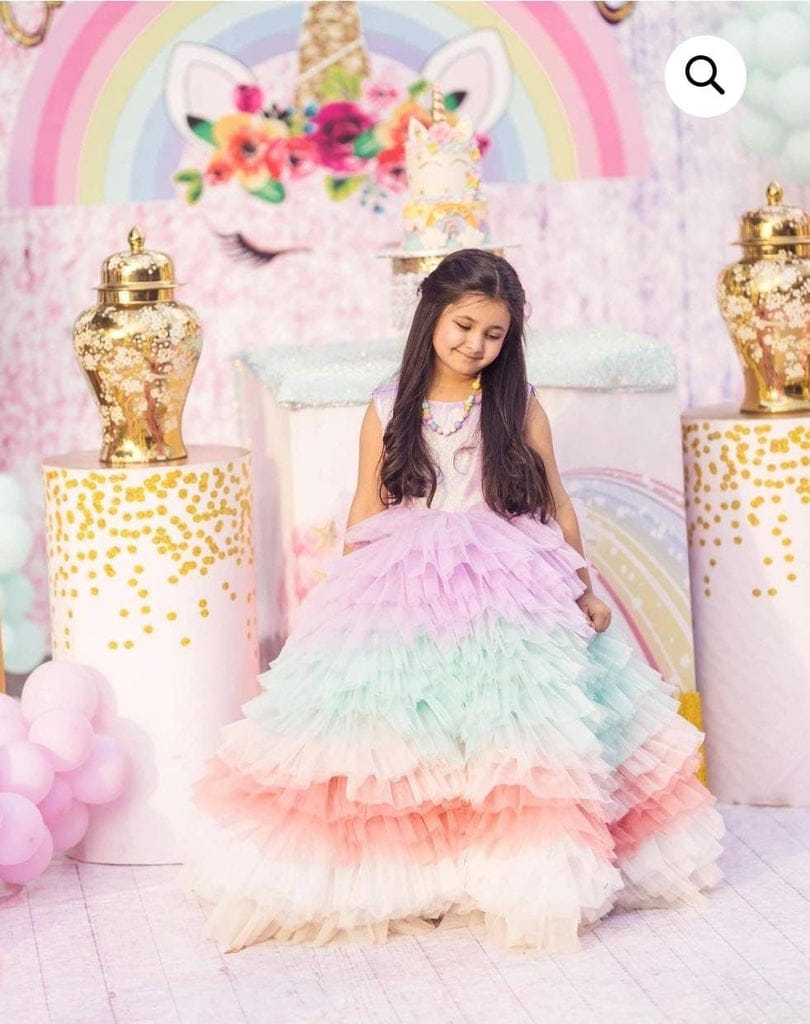 Celestial Starlight Pearl-Embellished Pleated Frock