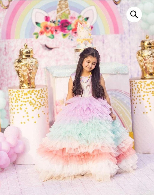 Celestial Starlight Pearl-Embellished Pleated Frock