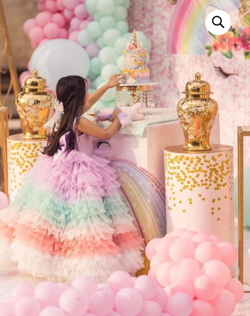 Celestial Starlight Pearl-Embellished Pleated Frock