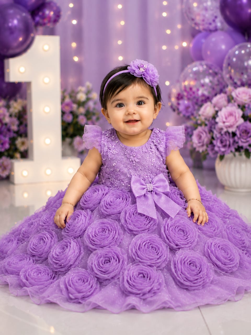 3D Flower Party Wear Dress