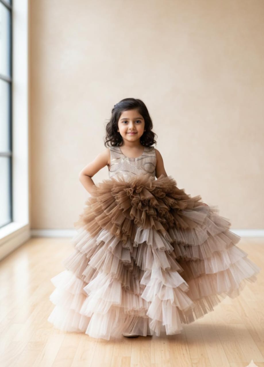 Layered Party Wear Frock for Girl