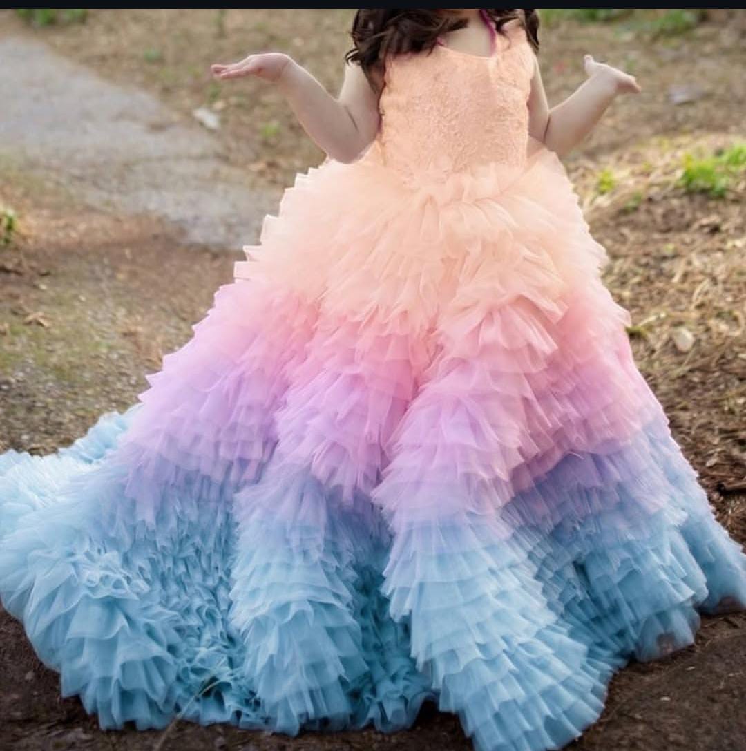 Yellow-Green Ombre Fairy Tail Dress