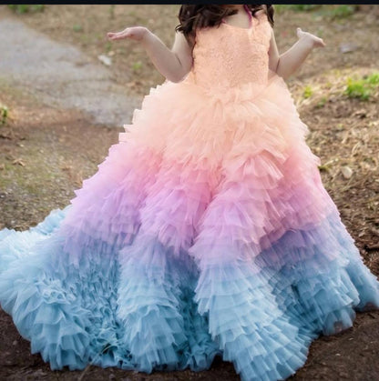 Yellow-Green Ombre Fairy Tail Dress