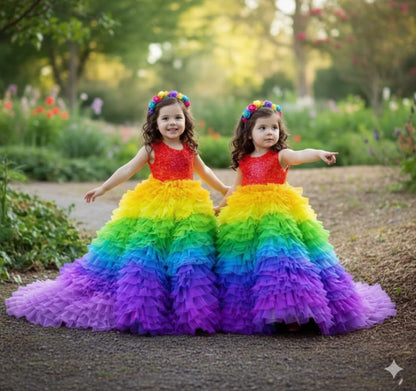 Yellow-Green Ombre Fairy Tail Dress