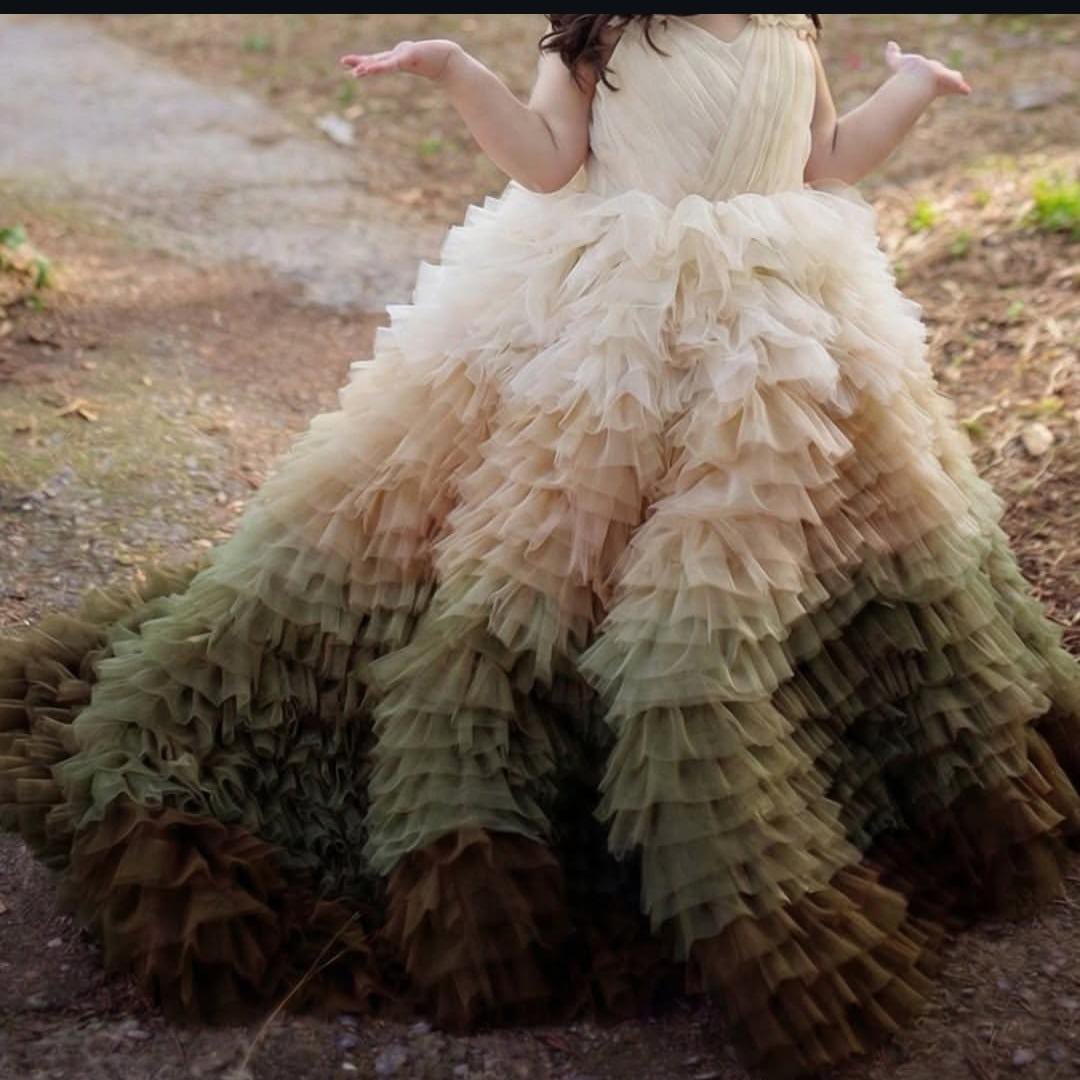 Yellow-Green Ombre Fairy Tail Dress