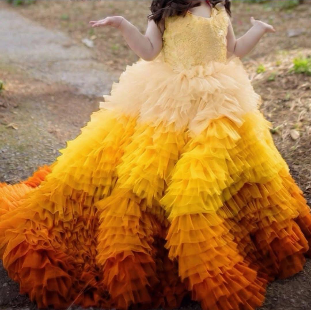 Yellow-Green Ombre Fairy Tail Dress