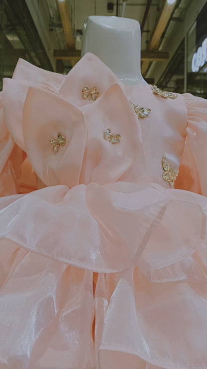 Baby Pink Soft slik Barbi Frock