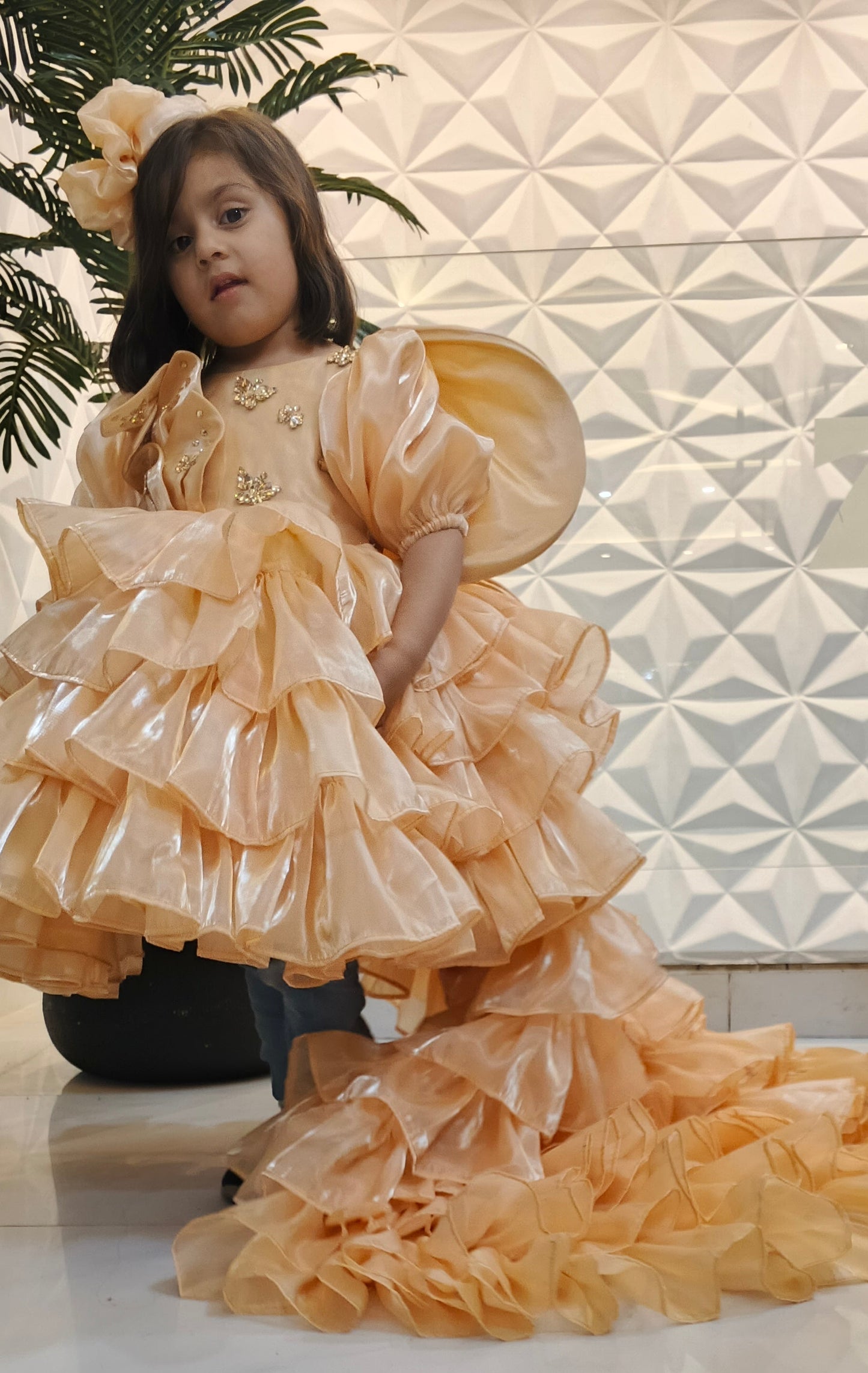 Baby Pink Soft slik Barbi Frock