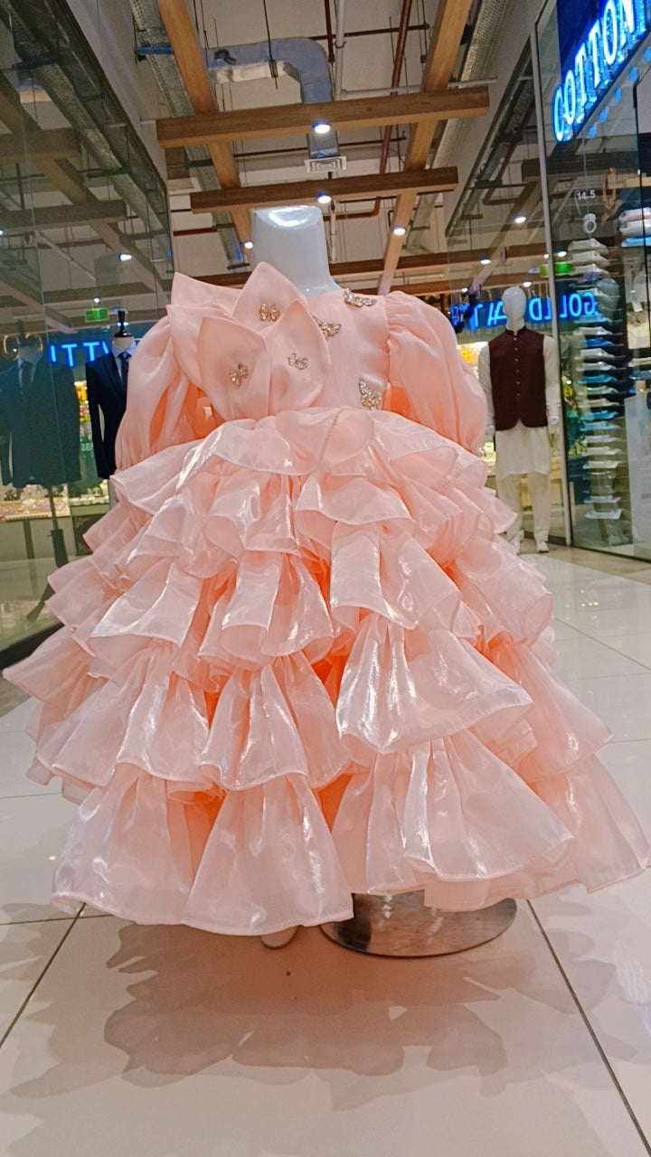 Baby Pink Soft slik Barbi Frock