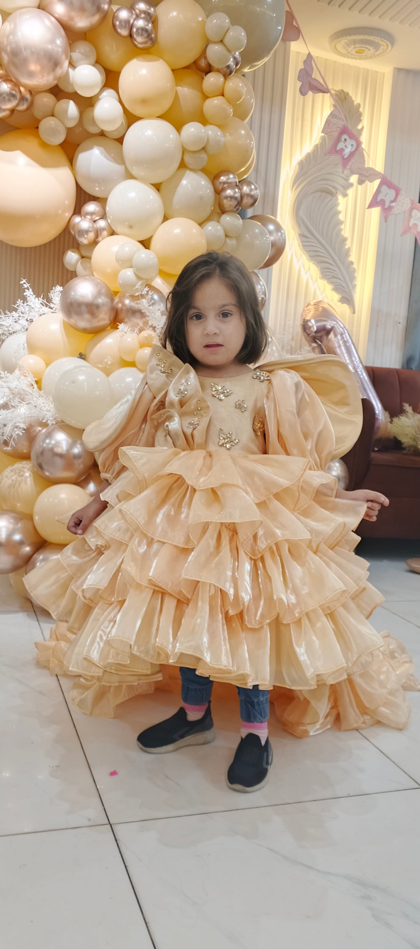 Baby Pink Soft slik Barbi Frock