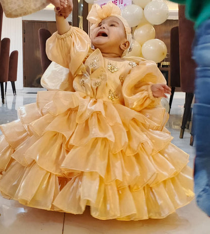 Baby Pink Soft slik Barbi Frock